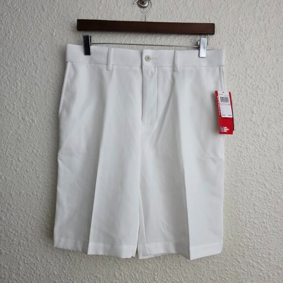 PGA Tour Flat Front Expandable Waistband Golf Shorts Bright White Men's 32 NWT - Picture 1 of 8